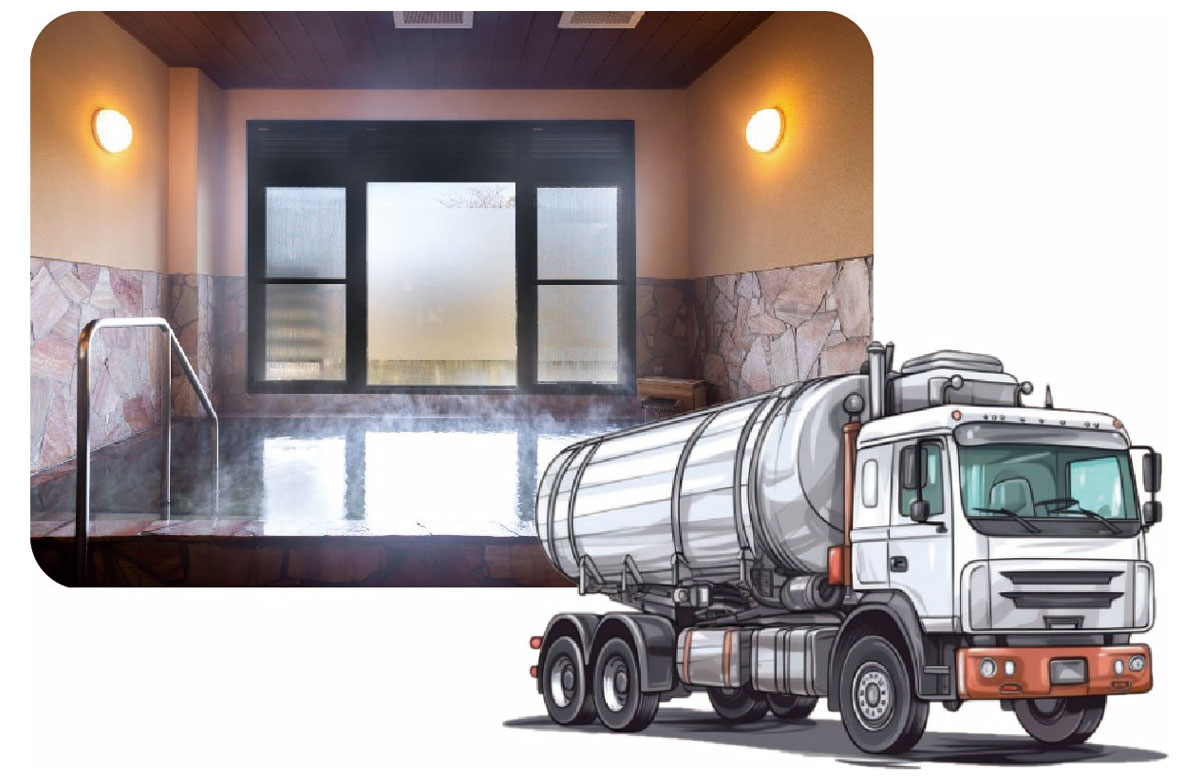 温泉事業者と運び湯事業者と連携することにより全国名湯めぐりができます